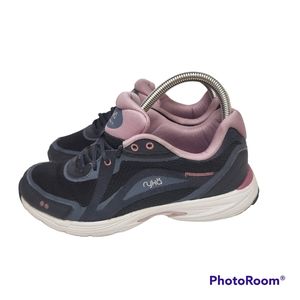 RYKA Womens Size 7M Blue Lilac Sky Walk Fit‎ Leather Memory Foam Walking Shoes
